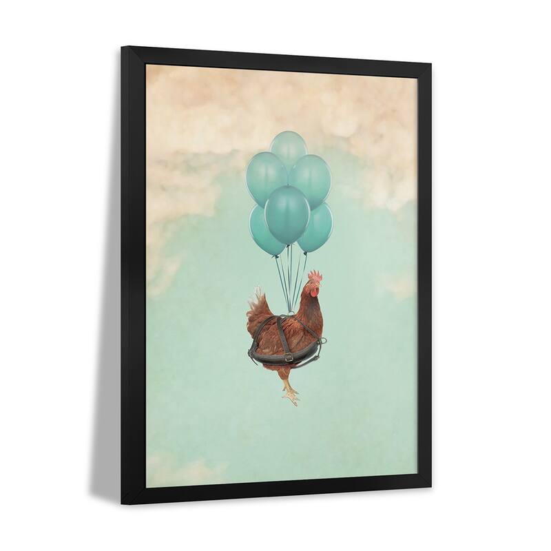 Chickens Can't Fly I Premium Framed Poster by Vin Zzep