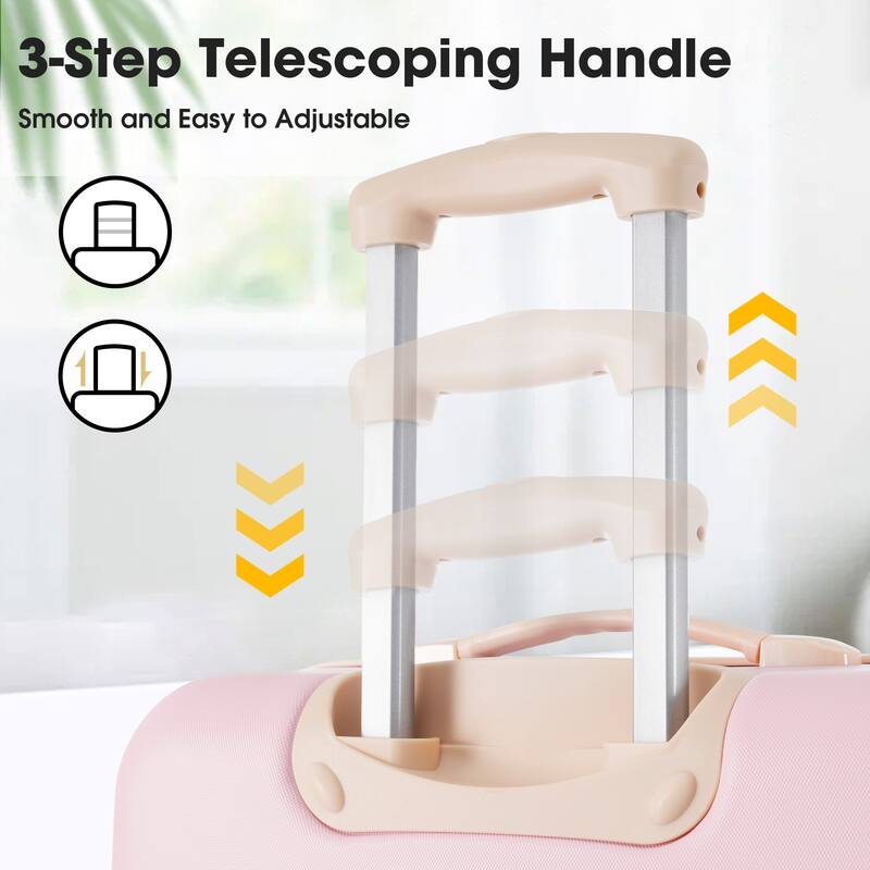2-Piece Modern Luggage Sets, Expandable Swivel Wheel Luggage with TSA Lock, for Boarding Travel, Light Pink