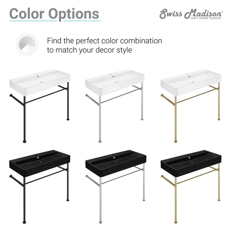 Claire Ceramic Console Sink White Basin Gold Legs