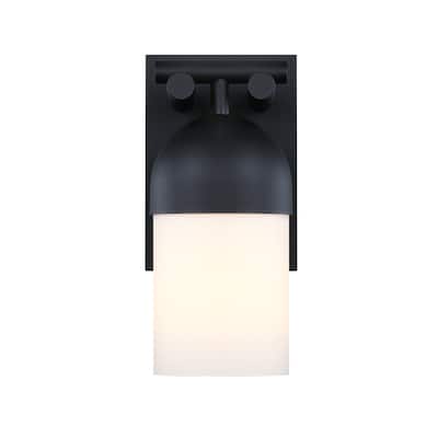 Ever Spring 7 in. 1-Light Black Outdoor Wall Sconce Light for Porches - 14