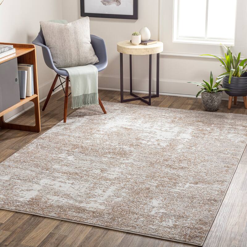 Livabliss Emir Modern Abstract Area Rug - Beige - 5' 3" x 7'