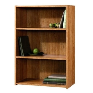 Bookcase 3 Shelf WIDE Set of 2 Oak Bookshelf Adjustable Shelving Storage Home 