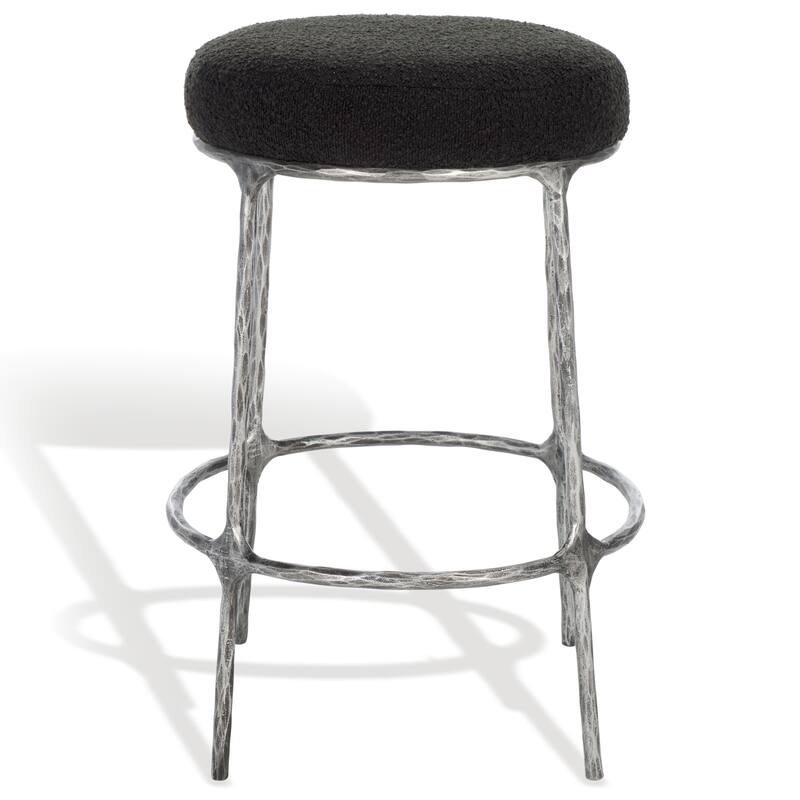 SAFAVIEH Couture Christella 26-inch Counter Stool (Fully Assembled) - 21.3 In. W x 21.3 In. D x 26 In. H - 21Wx21Dx26H - Black