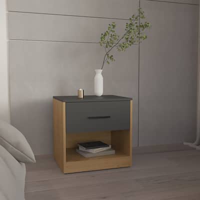 Nightstand with Compact Design,1 Door,1 Shelf with Durable Materials,FSC Certified CPSIA Compliant,Easy Assembly