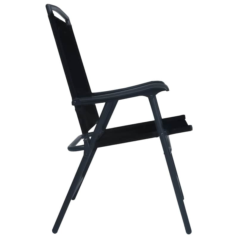 vidaXL 2x Folding Patio Chairs Texilene Camping Dinner Chair Seat Multi Colors