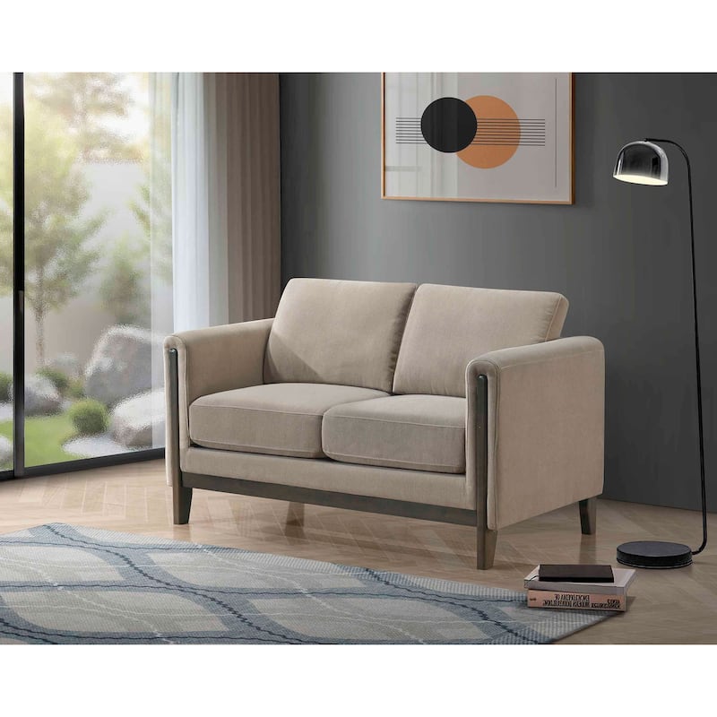 Islington Fabric Upholstered Panel Arm Loveseat Taupe - 57.75" x 32.75" x 35"