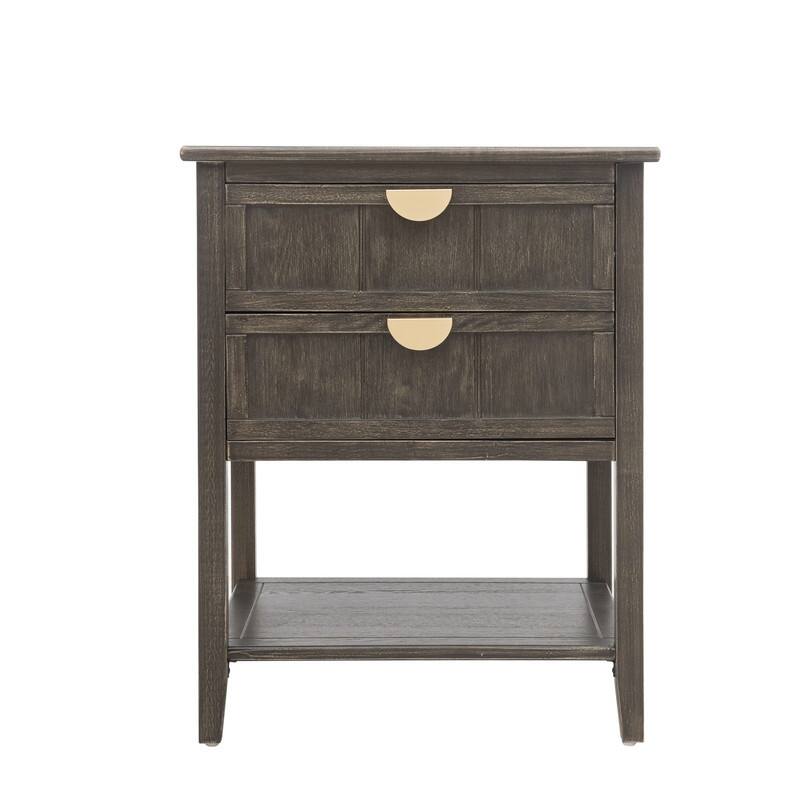2 Drawer Nightstand Side table with Shelf