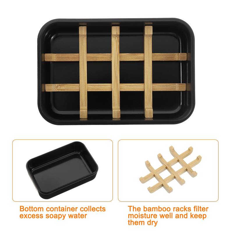 Wooden Soap Holder, Self-Draining Soap Box with Lid Wooden Soap Bar Tray