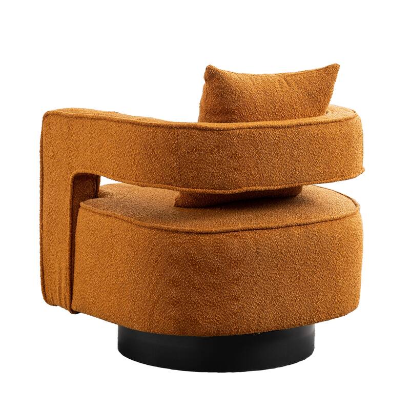Accent Open Back Chair Modern Comfy Sofa Chair With Base, Club Chair Leisure Arm Chair For Lounge