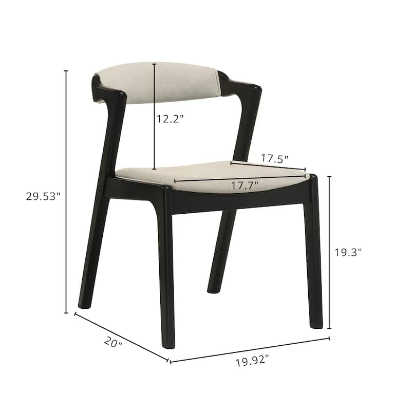 Roundhill Furniture Lavin Walnut Finish Upholstered Dining Chairs, Set of 2