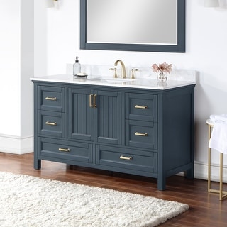 Altair Isla 60" Bathroom Vanity in Classic Blue with Countertop,no Mirror - 60 in.
