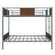 preview thumbnail 15 of 25, Full-over-Full Bunk Bed Modern Style Steel Frame Bunk Bed with Safety Rail, Built-in Ladder for Bedroom