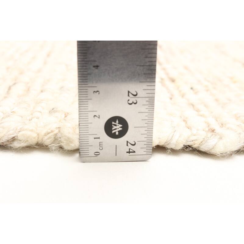 ECARPETGALLERY Braid weave Sienna Cream Wool Rug - 4'11 x 8'1