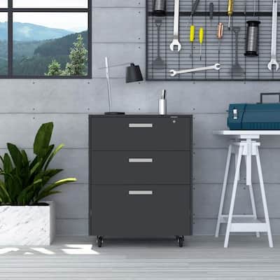 Versatile Storage Cabinet with Mobility and Organization Functionality