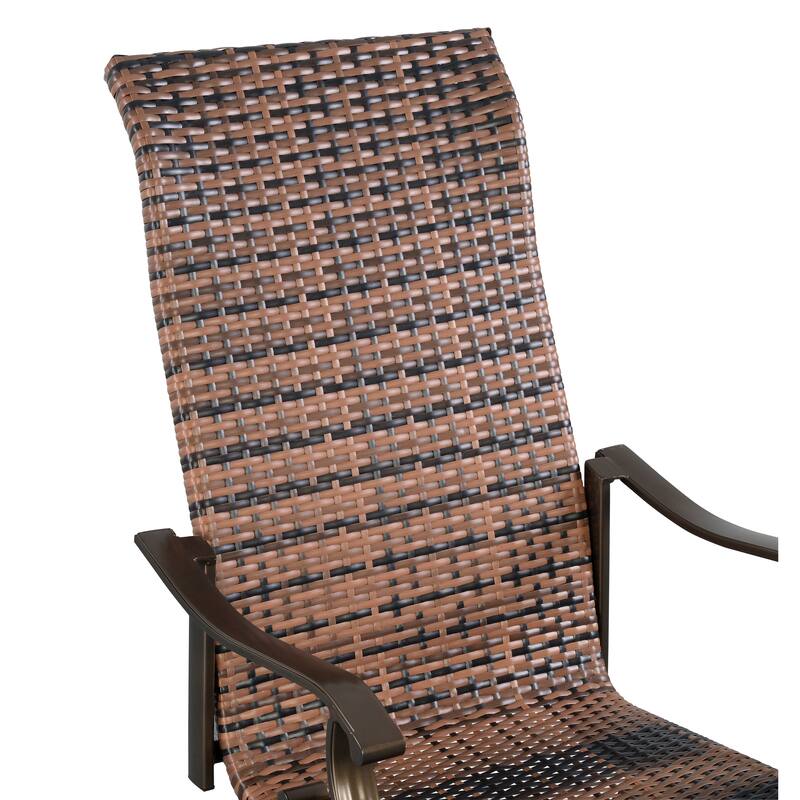 Set of 2 Westin Swivel Rocking Wicker Patio Dining Chairs- Brown