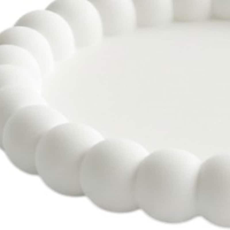 HomeRoots 6" Pink And White Resin Marbleized Handmade Round Trinket Tray - 5.50 in. x 0.75 in. x 5.50 in.