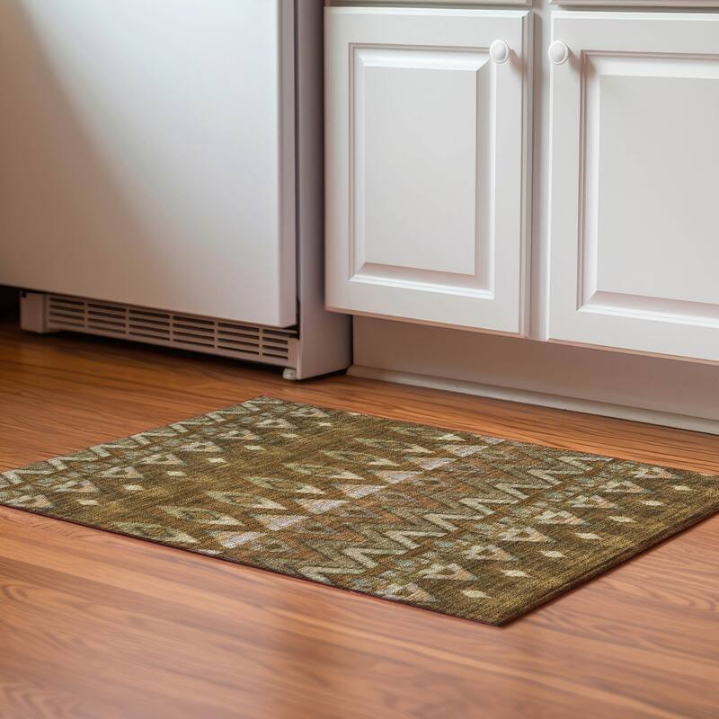 Premium Washable Super Soft Boho Womba Mayfield Rug - Brown - 1' 8" x 2' 6" - Rectangle