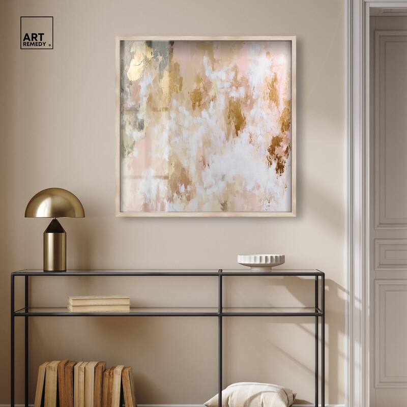 Golden Glimmer Gesture III Shadowbox by Art Remedy