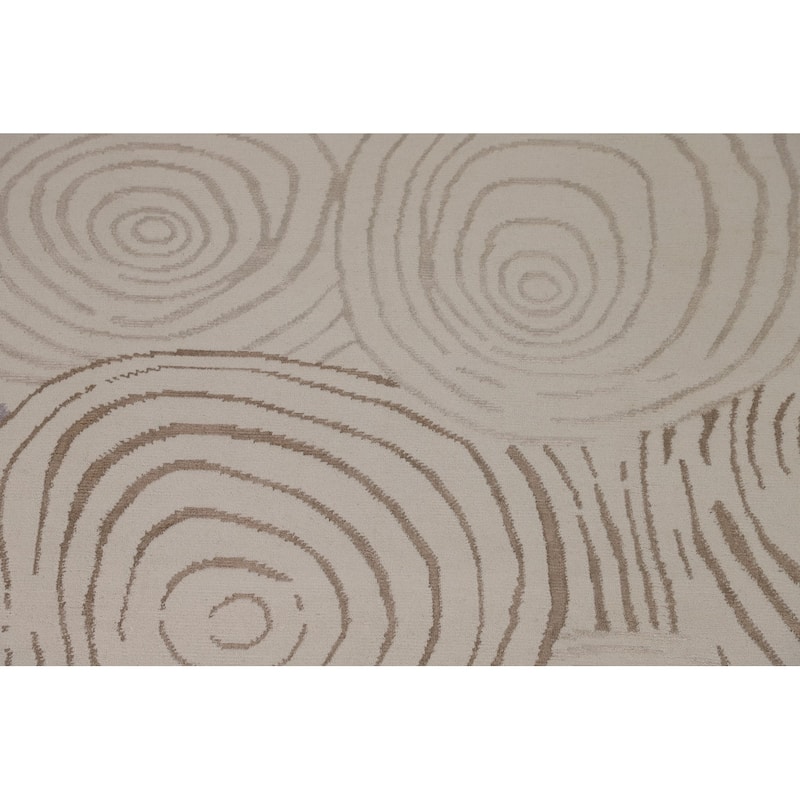 Indian Modern Area Rug Handmade Wool Carpet - 8'11"x 11'8"