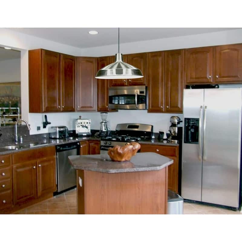 Transitional pendant light nickel hanging light glass, metal kitchen light