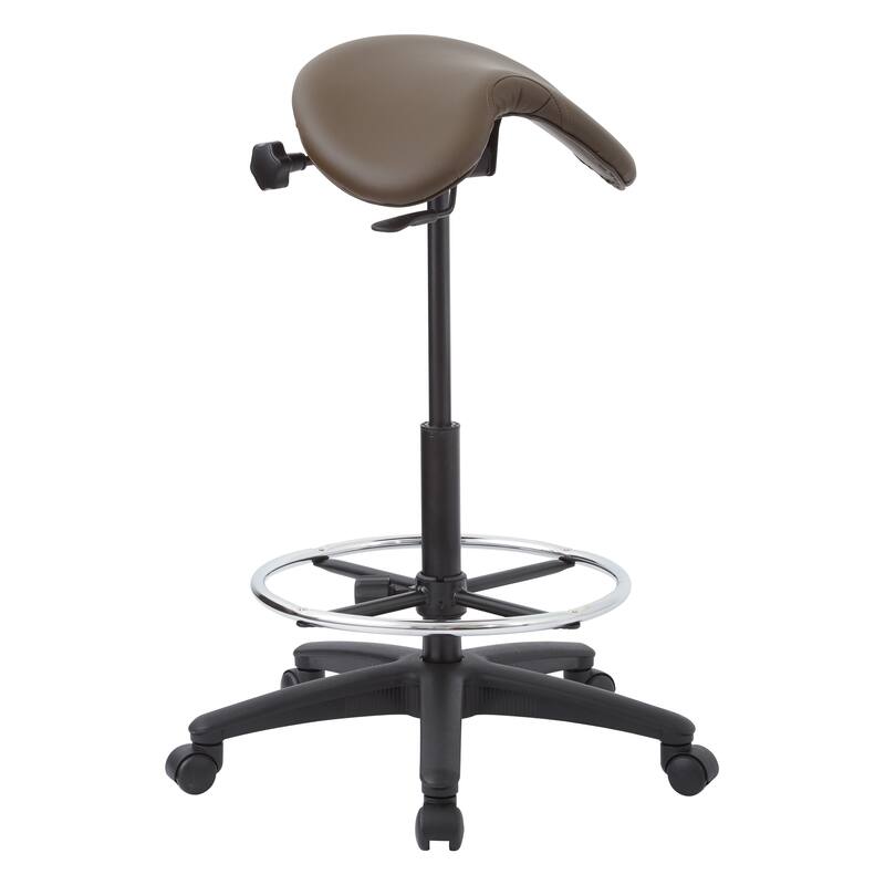 Backless Stool with Height-adjustable Saddle Seat