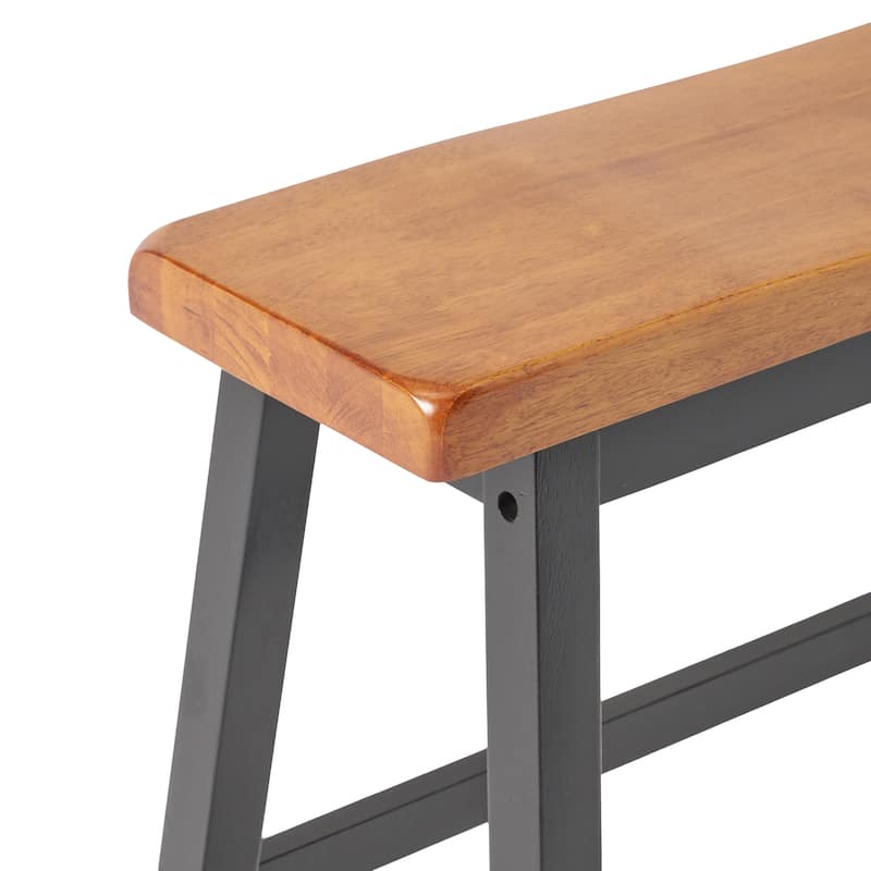 Christopher Knight Home Pomeroy Saddle Wood Counter Dining Bench (Set of 2)