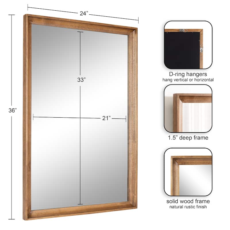 Kate and Laurel Hatherleigh Rectangle Wall Mirror - 24x36