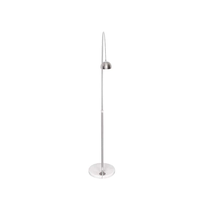 Floor Lamp with White Marble Base and Metal Lamp Shade Arco Collection - 76"