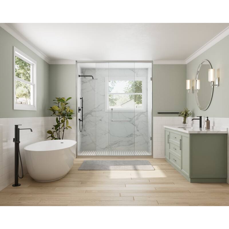 GRANDJOY 10" Wall-Mounted Shower Head System and Handheld Shower with Sliding Bar