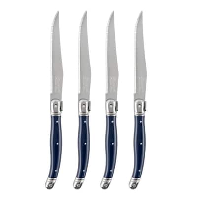 French Home Laguiole Steak Knives, Set of 4, Navy Blue