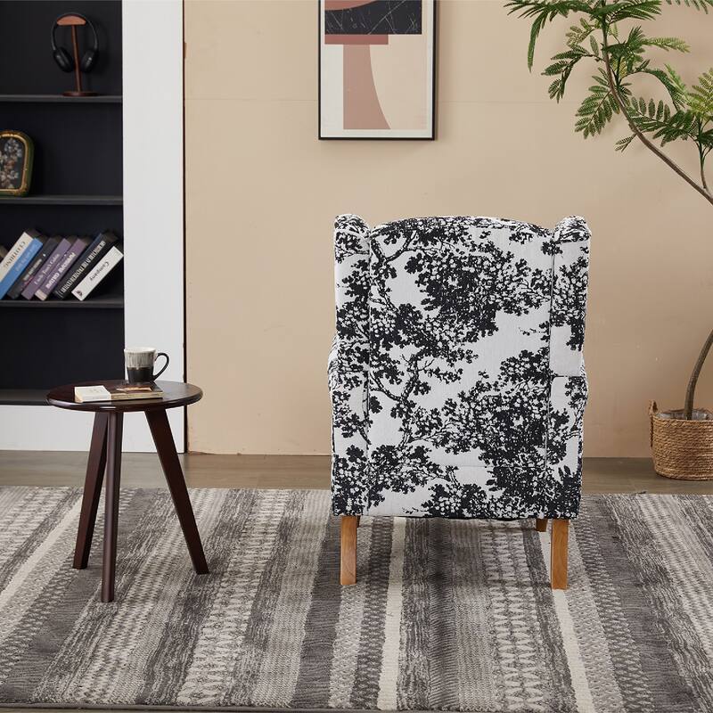 Arm Chairs Wingback Chairs with Solid Wood Coffee Table, Reading Chair