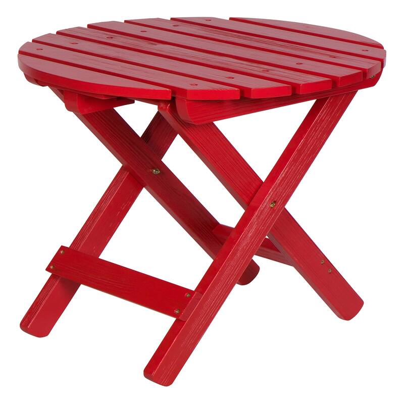 Porch & Den All Weathered Round Adjustable Folding Table
