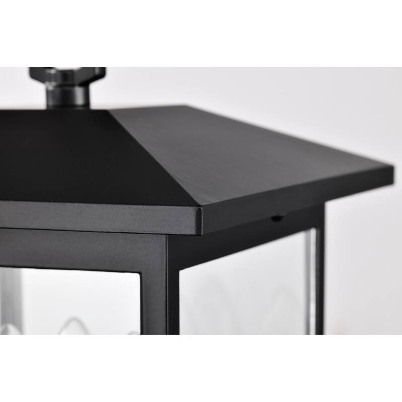 Jamesport Outdoor Post Light Pole Lantern 3 Lights Matte Black Finish Clear Glass