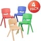 preview thumbnail 5 of 20, 4 Pack Plastic Stackable K-2 School Chair with 13.25"H Seat - 15.75"D x 14.5"W x 23.25"H