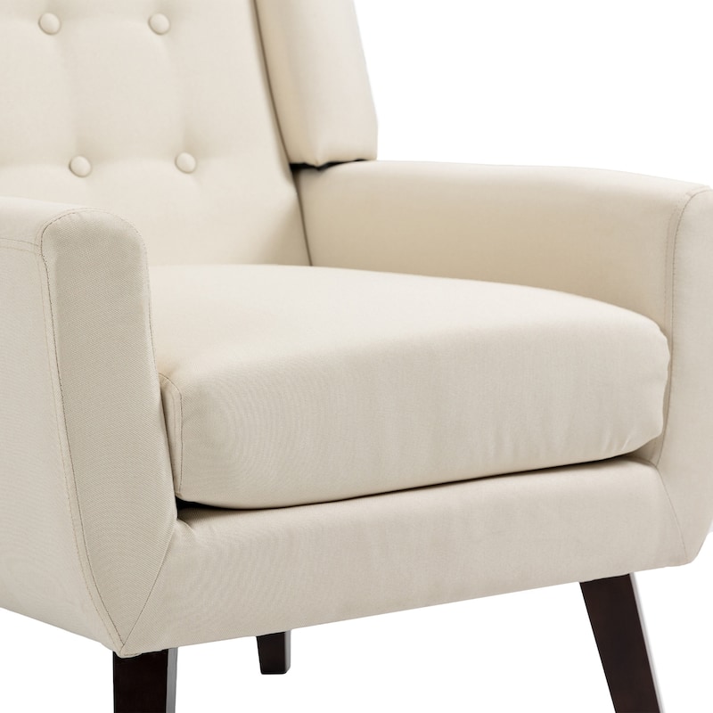 3-Piece Tufted Linen Armchair and Loveseat Set