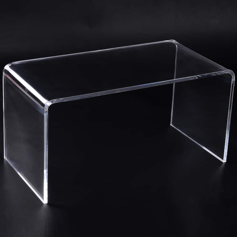 HomCom 32" Long Rectangle All Acrylic 20mm Thick Waterfall Coffee Table, Clear