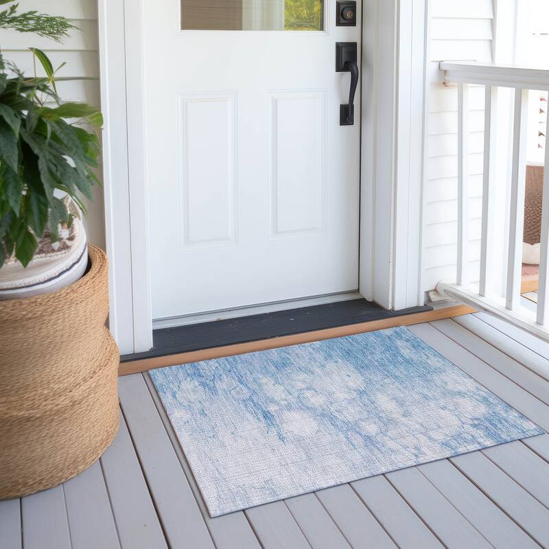 Machine Washable Indoor/ Outdoor Chantille Abstract Modern Rug