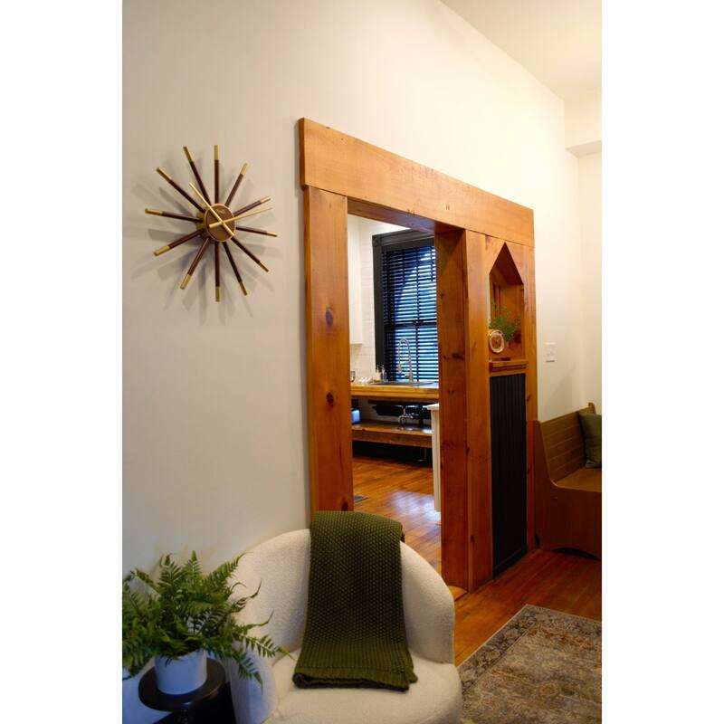 Sunburst Gallery Wall Clock - 20" - Brown and Gold