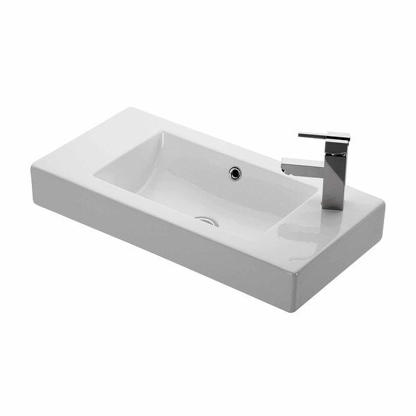 WS Bath Collections Minimal 4054 Minimal 27-3/5" Wall Mounted/Vessel - White. Opens flyout.