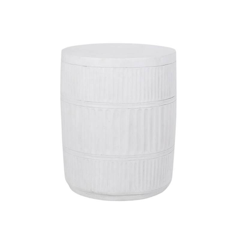 OUTDOOR PATIO END table - Antique White