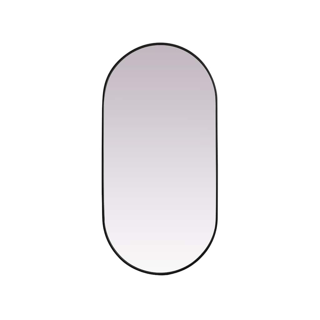 Indigo Home Metal Frame Oval Mirror 30x60 Inch