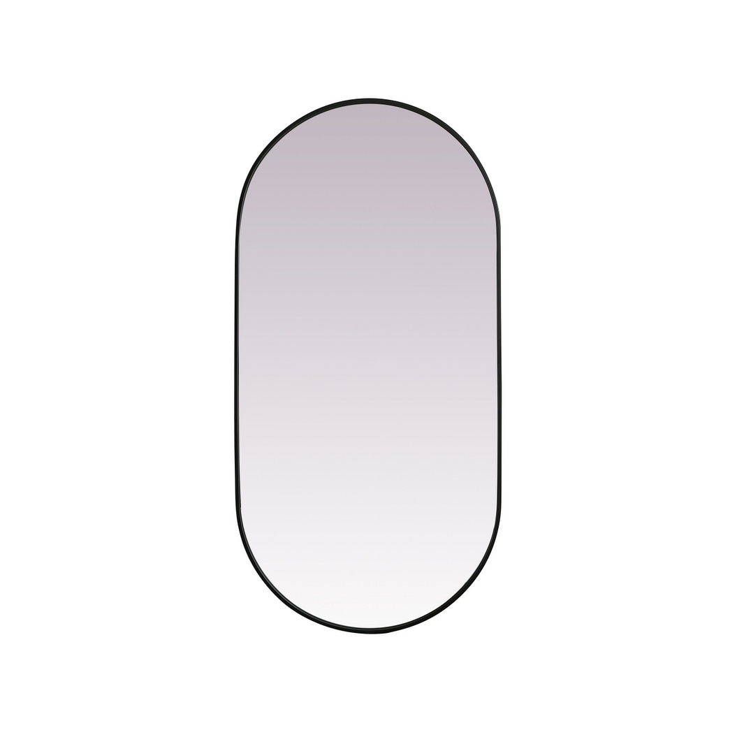 Indigo Home Metal Frame Oval Mirror 30x60 Inch