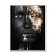 preview thumbnail 3 of 9, Designart "Portrait of A African American Girl with Gold Makeup" Modern Framed Canvas Wall Art Print
