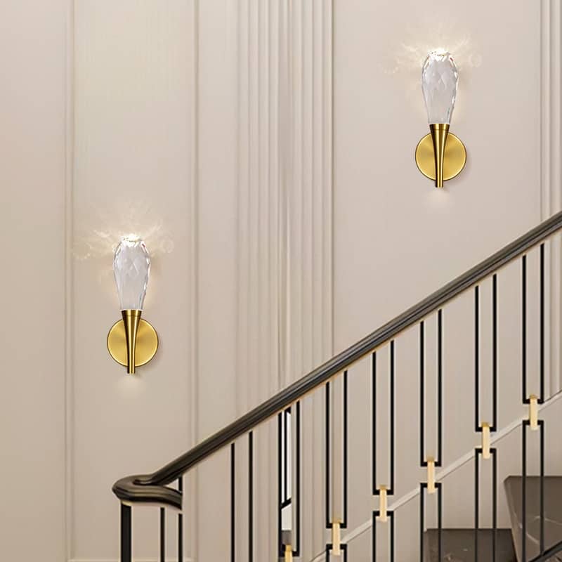 KAYLA 12 in. 1-Light Modern Gold LED Wall Sconce