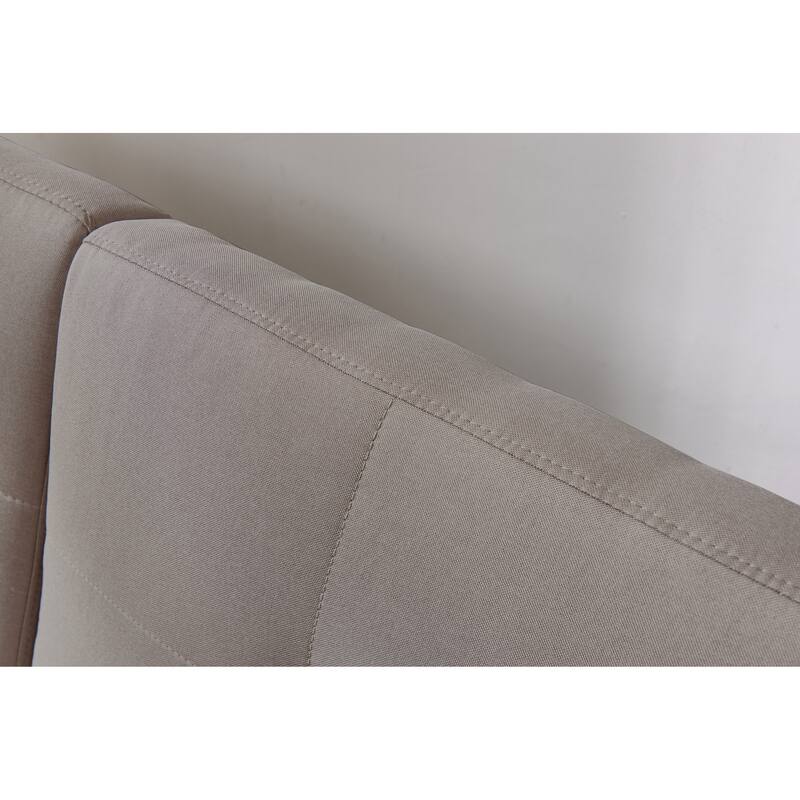 Convertible Sofa Bed Futon with Solid Wood Legs Linen Fabric Musterd Green