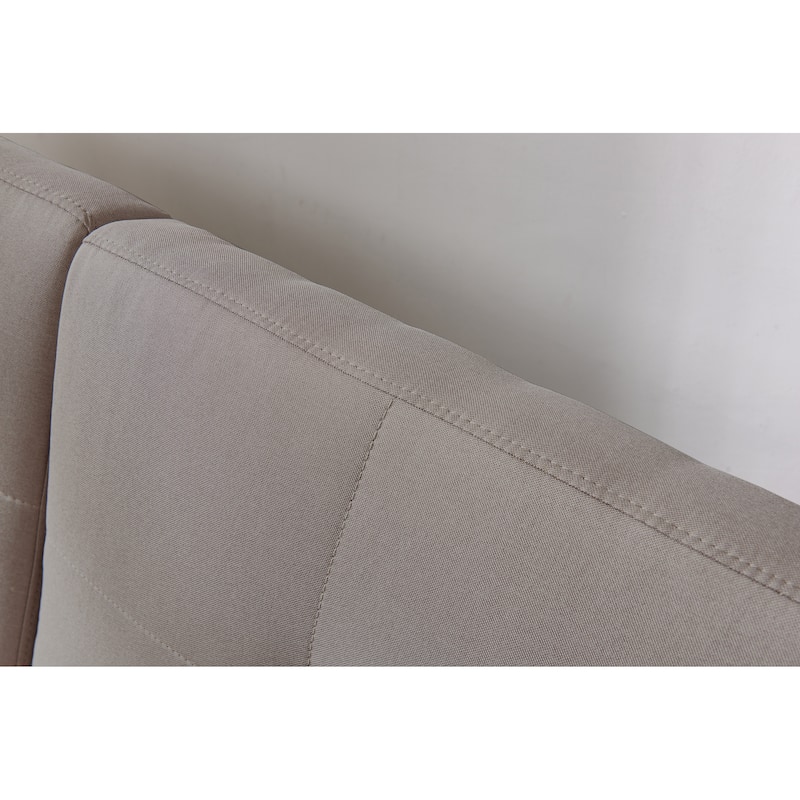 Convertible Sofa Bed Futon with Solid Wood Legs Linen Fabric