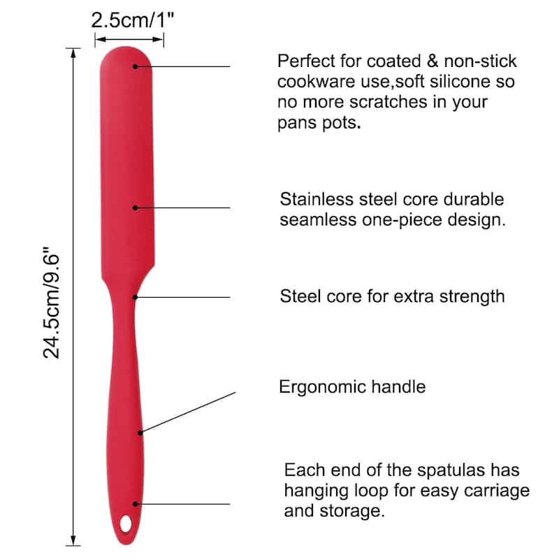 Silicone Heat Resistant Non-scratch Turner Non Stick Jar Spatula - 1pcs
