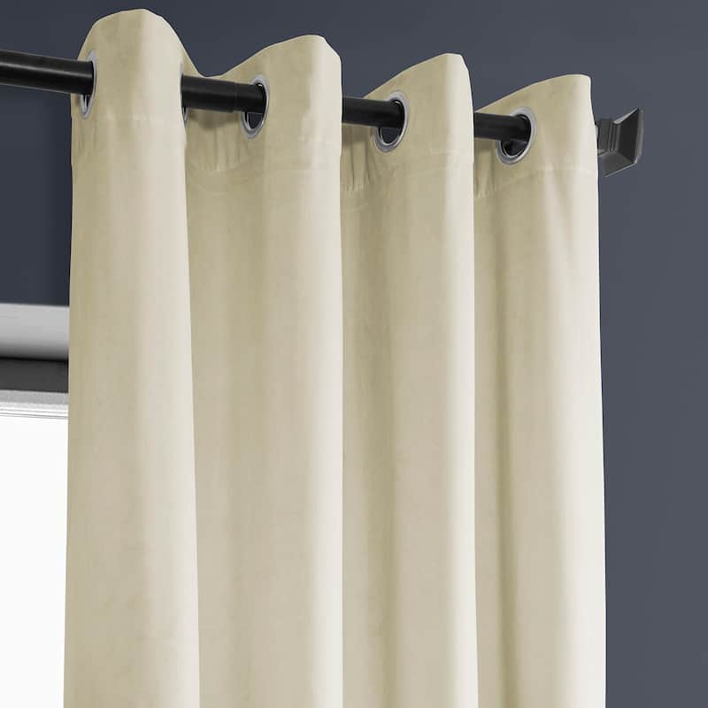 Exclusive Fabrics Heritage Plush Velvet Room Darkening Grommet Curtain (1 Panel)
