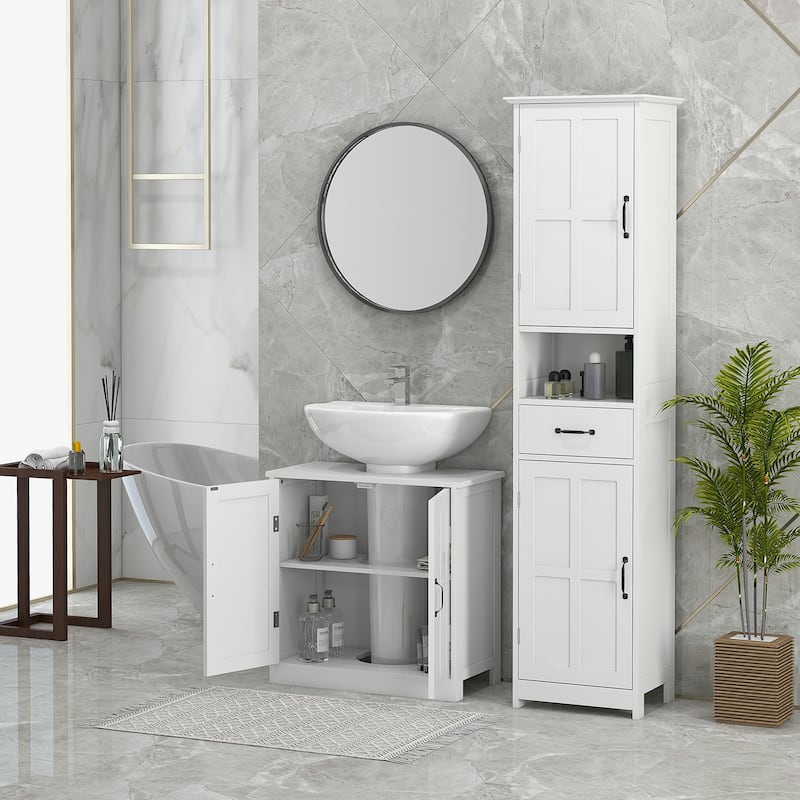 Bathroom Sink Cabinet, Pedestal Sink Cabinet with Adjustable Shelf