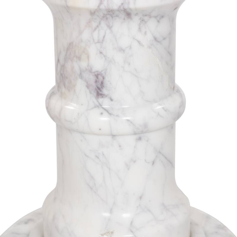 Jonathan End Table-Veined White Marble Solid